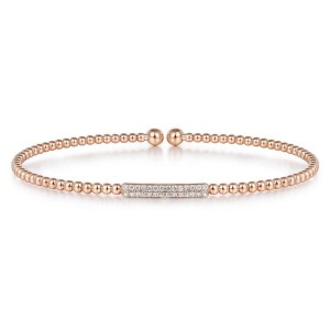 Gabriel & Co. 14K Rose Gold Bujukan Bead Cuff Bracelet