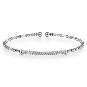 Gabriel & Co 14K White Gold Bujukan Split Cuff Diamond Bracelet