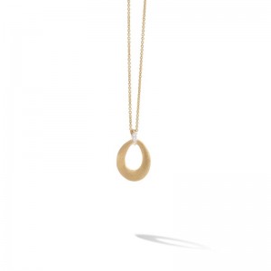 Marco Bicego 18K Yellow & White Gold Lucia Pendant with 2 Round Diamonds 0.03 Tcw F-G VS