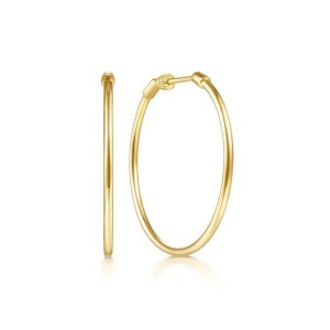 Gabriel & Co. 14K Yellow Gold 30mm Round Classic Hoop Earrings