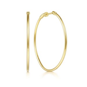 Gabriel & Co.14K Yellow Gold 40mm Round Classic Hoop Earrings