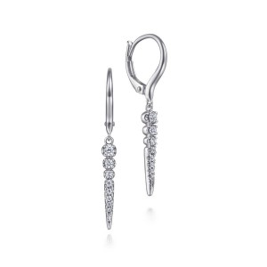 Gabriel & Co. 14K White Gold Kaslique Diamond Spike Drop Earrings