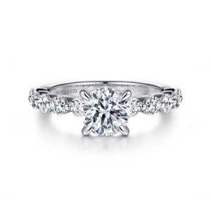 Gabriel & Co. 14K White Gold Diamond Semi-mount Ring