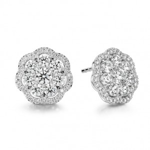 Hearts on Fire 18K White Gold Aurora Cluster Earrings