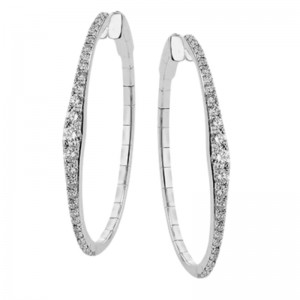 Simon G. 18K White Gold Diamond Hoop Earrings