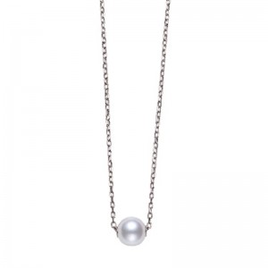 Mikimoto 18K White Gold Pendant with 1 Round Akoya Pearl A+ 8mm  18