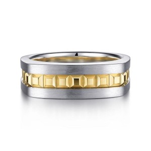 Gabriel & Co. 14K Yellow & White Gold Angular Ring