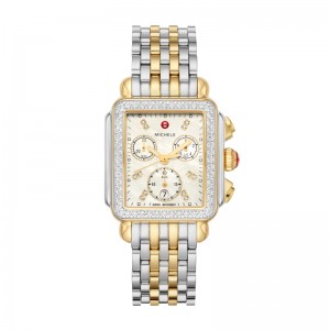 Michele Deco Two-Tone 18k Gold Diamond Watch