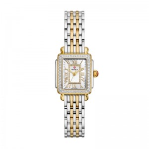 Michele Deco Madison Mini Diamond Two-Tone 18K Gold-Plated Watch