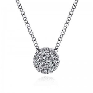 Gabriel & Co. 14K White Gold Pendant with 19 Round Diamonds 0.19 Tcw H-I SI2