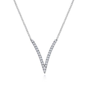 Gabriel & Co. 14K White Gold DIamond Chevron Necklace