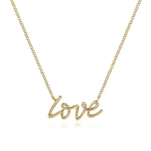 Gabriel & Co. 14K Yellow Gold Contemporary Love Necklace
