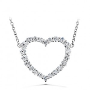 Hearts on Fire 18K White Gold Signature Heart Pendant Necklace