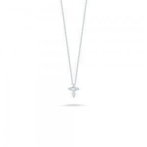 Roberto Coin 18K White Gold Tiny Treasures Baby Diamond Cross Pendant Necklace