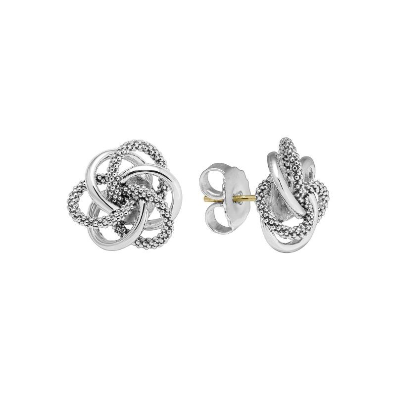 Lagos Sterling Silver Love Knot 15mm Stud Earrings