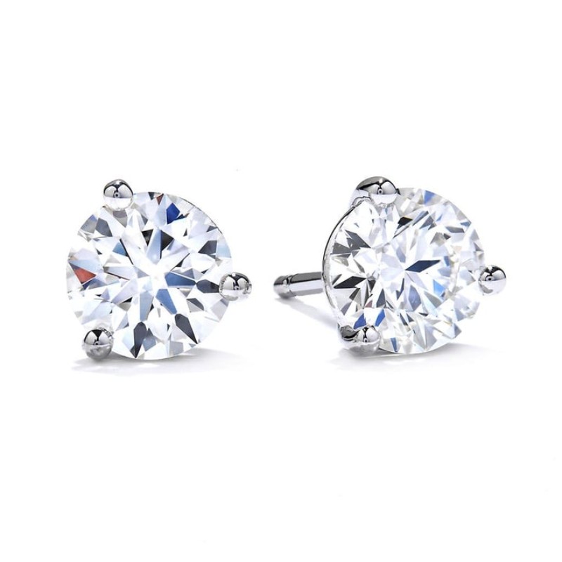 Hearts on Fire 18K White Gold Three-Prong Stud Earrings