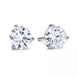 Hearts on Fire 18K White Gold Three-Prong Stud Earrings