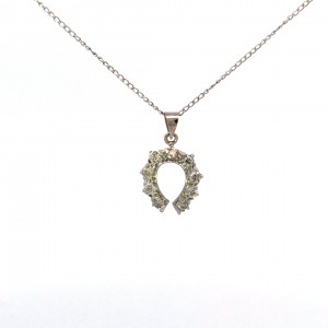 Estate 14K White Gold Diamond Necklace