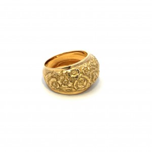 Estate 18K Yellow Gold Floral Design Ring