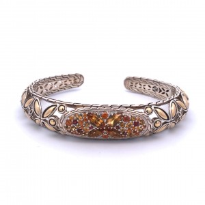 Estate John Hardy Batu Kawung Collection Sterling Silver and 18k Yellow Gold Bracelet