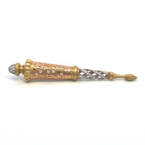 Estate 18K Yellow, Rose and White Gold Seidengang Brooch