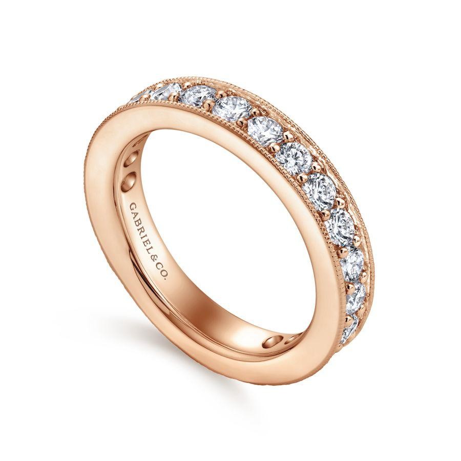 Gabriel & Co. 14K White & Rose Gold Polished Full Anniversary Anniversary Band  With 24 Round Diamonds 1.54 Tcw G-H SI2  Size 6.5