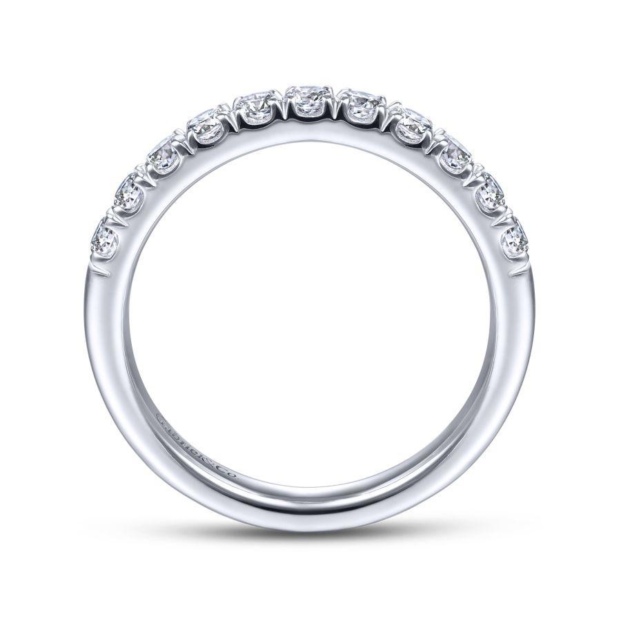 Gabriel & Co. 14K White Gold Diamond Anniversary Band with 11 Round Diamonds 0.48 Ctw G-H SI2
