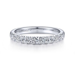 Gabriel & Co. 14K White Gold Diamond Anniversary Band with 11 Round Diamonds 0.48 Ctw G-H SI2
