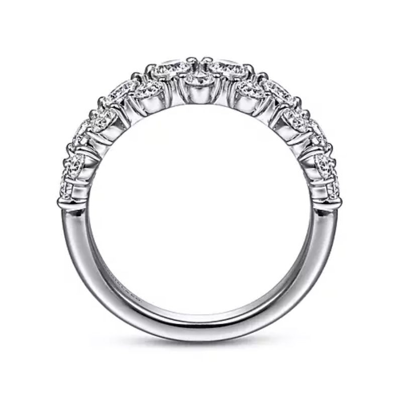 Gabriel & Co. 14K White Gold Anniversary Band with 22 Round Diamonds 1.52 Tcw G-H SI2
