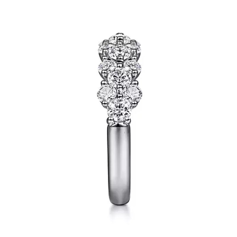 Gabriel & Co. 14K White Gold Anniversary Band with 22 Round Diamonds 1.52 Tcw G-H SI2