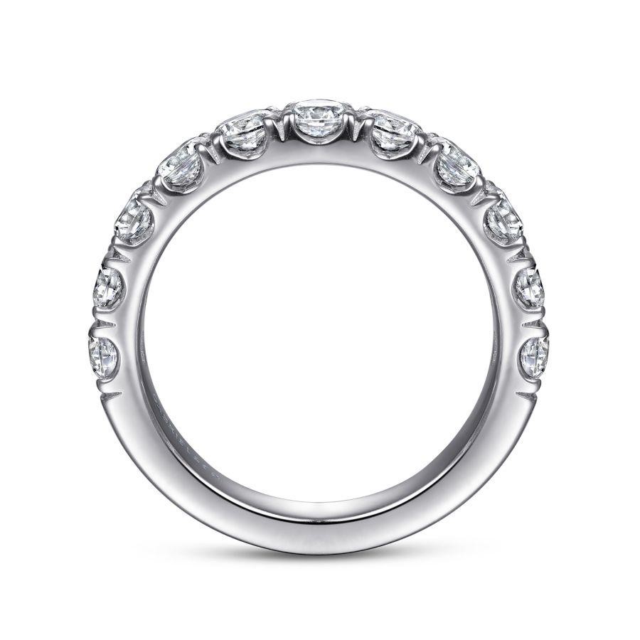 Gabriel & Co. 14K White Gold Anniversary Band with 11 Round Diamonds 1.50 Tcw G-H SI2 Size 6.5