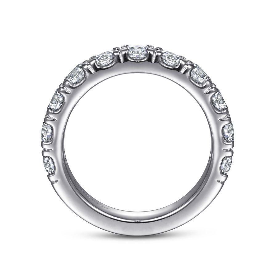 Gabriel & co. 14K White Gold Anniversary Band with 11 Round Diamonds 1.86 Tcw G-H SI   Size 6.5