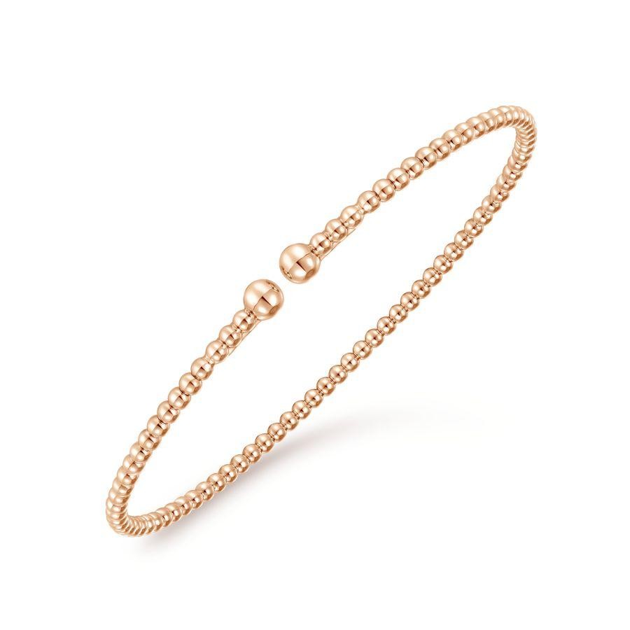 Gabriel & Co. 14K Rose Gold Bujukan Beaded Split Bangle Bracelet
