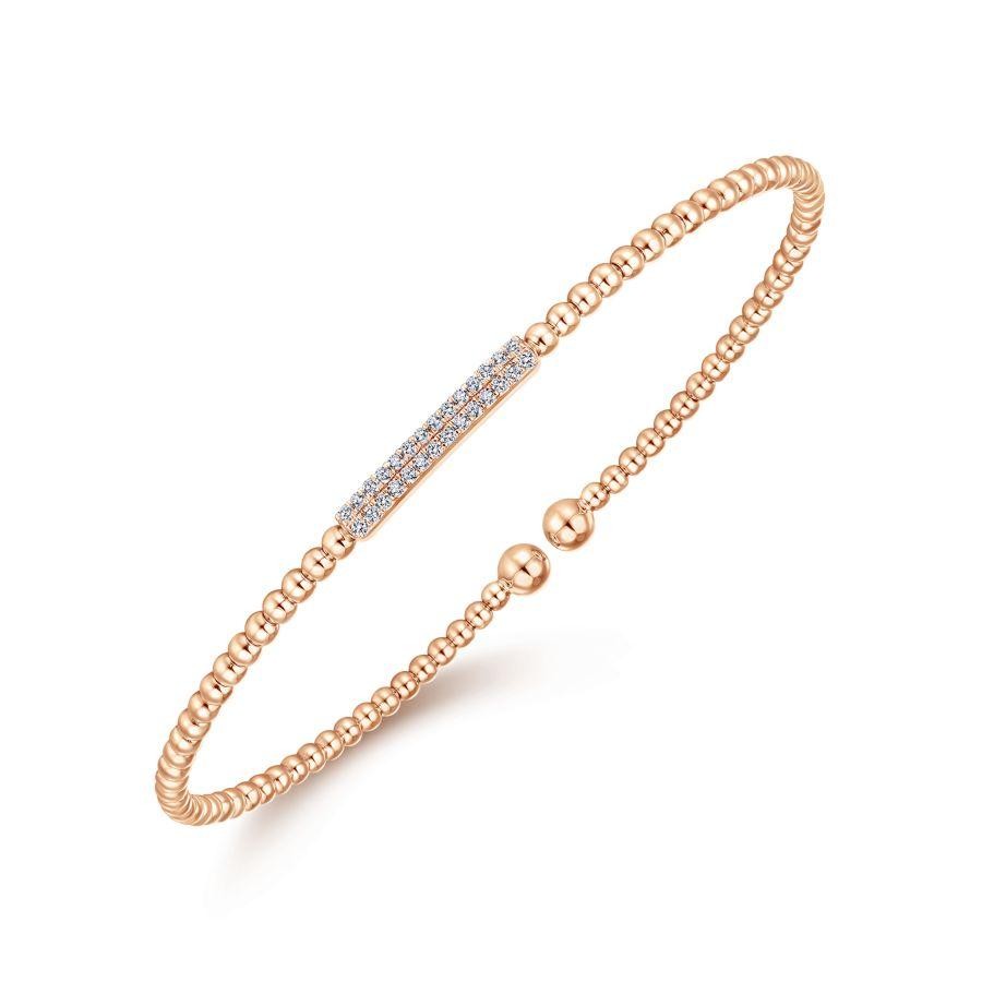 Gabriel & Co. 14K Rose Gold Bujukan Bead Cuff Bracelet