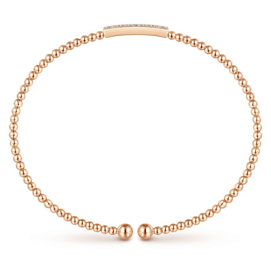 Gabriel & Co. 14K Rose Gold Bujukan Bead Cuff Bracelet