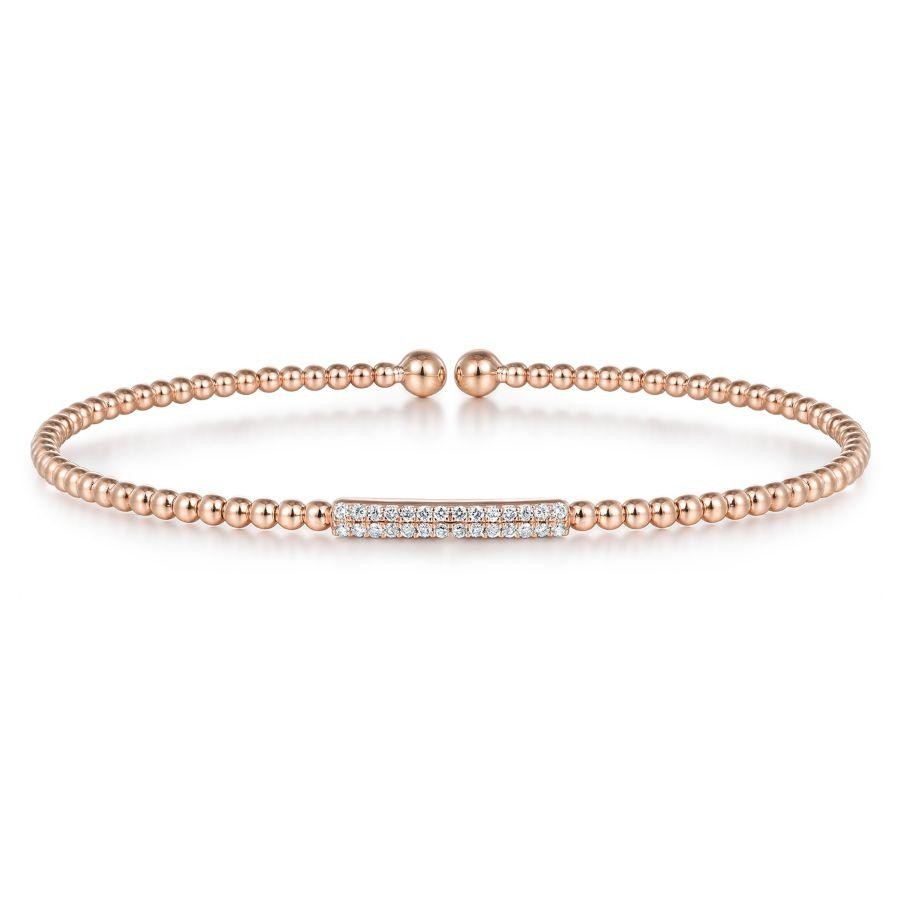 Gabriel & Co. 14K Rose Gold Bujukan Bead Cuff Bracelet