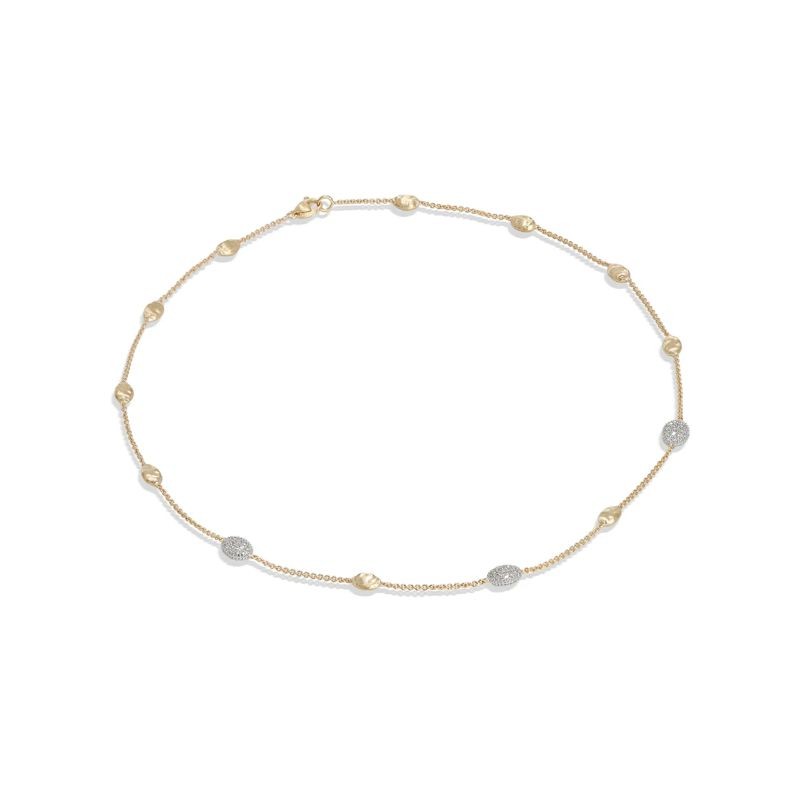 Marco Bicego 18K Yellow and White Gold Siviglia Collection Diamond Small Bead Necklace