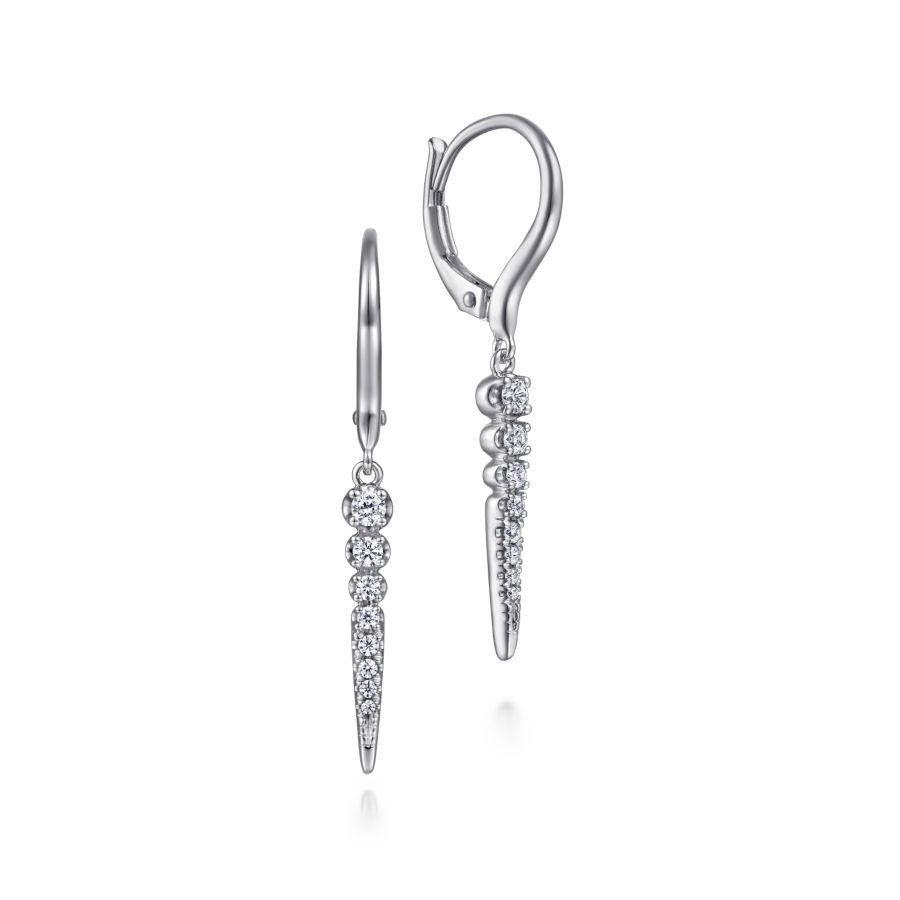 Gabriel & Co. 14K White Gold Kaslique Diamond Spike Drop Earrings
