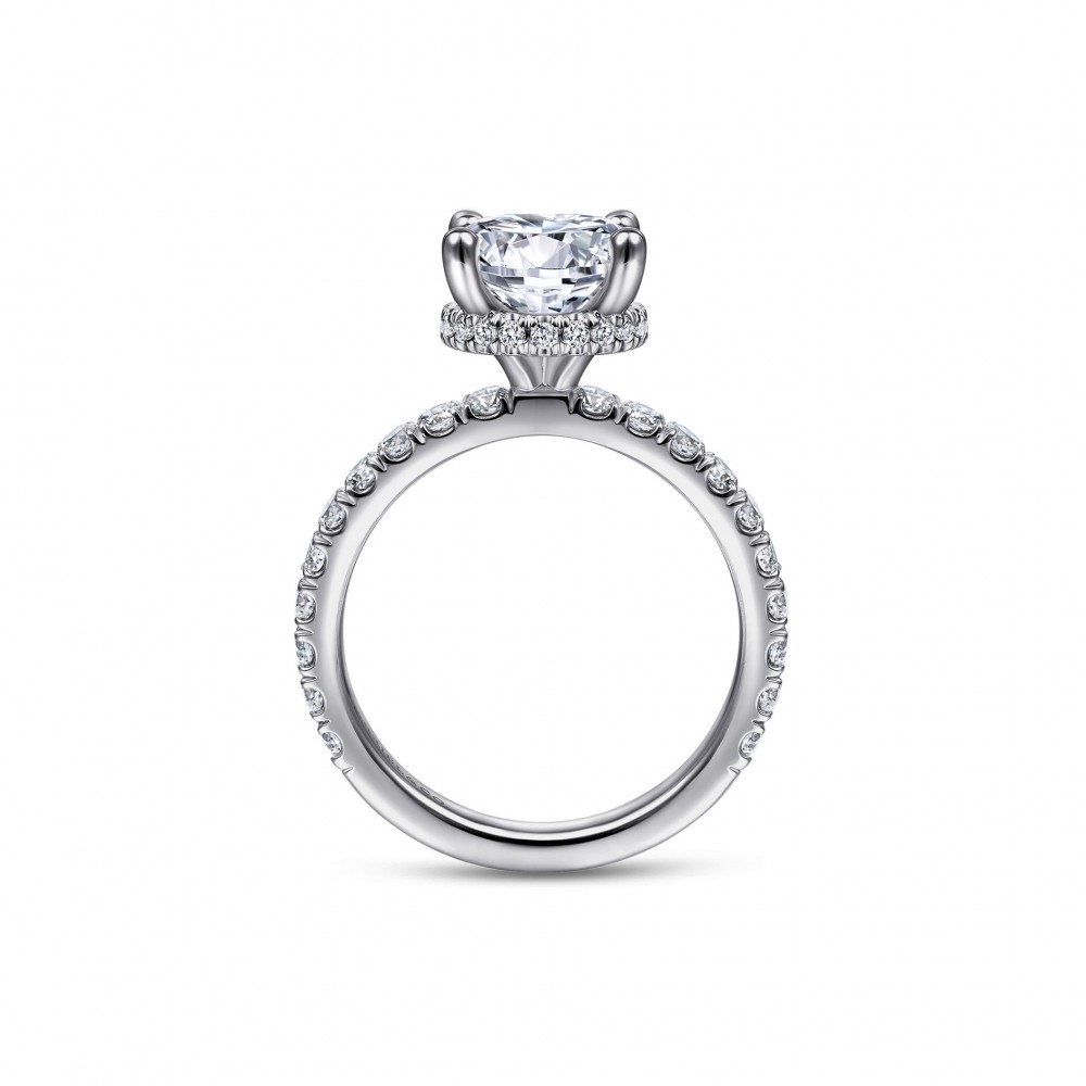 Gabriel & Co. 14K White Gold Classic Hidden Halo Round Diamond Semi Mount