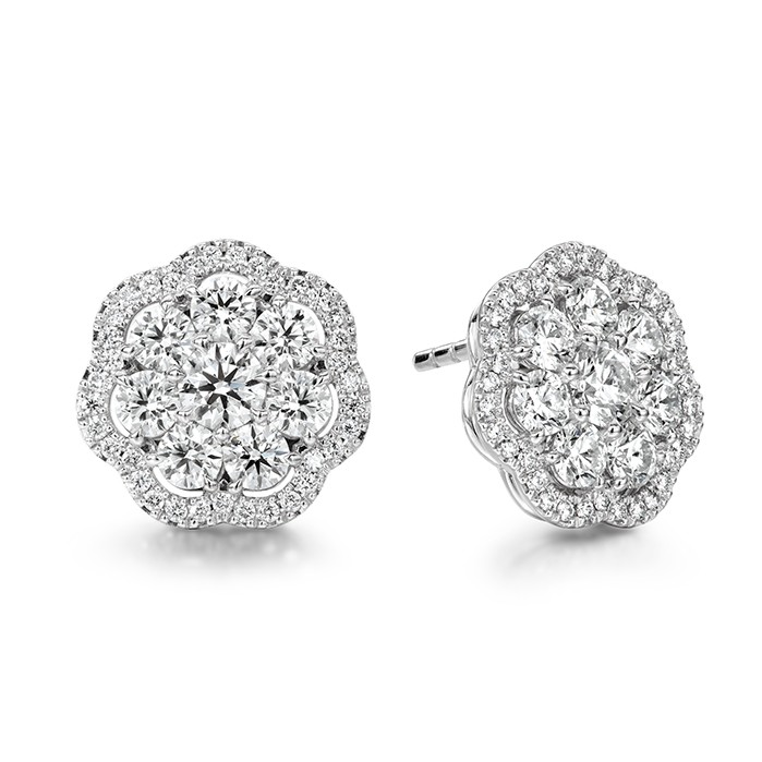 Hearts on Fire 18K White Gold Aurora Cluster Earrings