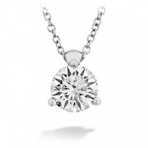 Hearts on Fire 18K White Gold Classic Three-Prong Solitaire Pendant Necklace