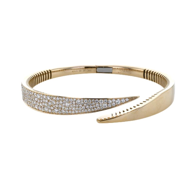 Simon G 18K Rose Gold Bangle with 150 Round Diamonds 2.05 Tcw G-H VS2-SI1