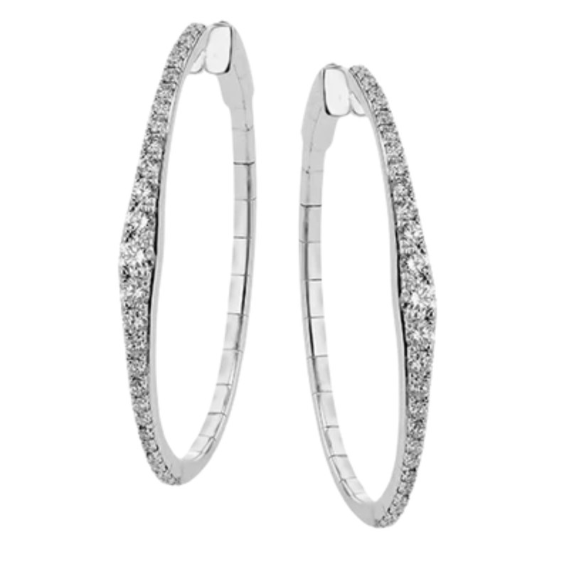 Simon G. 18K White Gold Diamond Hoop Earrings