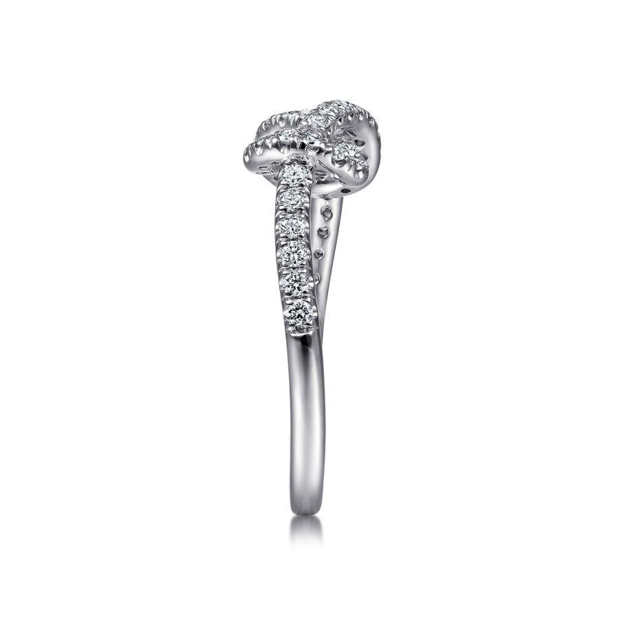 Gabriel & Co. 14k White Gold Lusso Twisted Diamond Knot Eternity Ring with 44 Round Diamonds 0.41 CTW G-H SI2