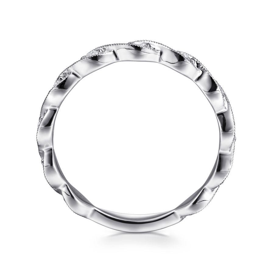 Gabriel & Co. 14K White Gold Stackable Twisted Diamond Ring