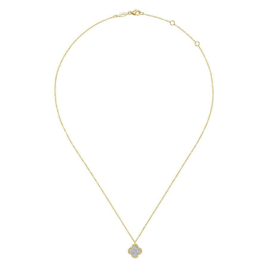 Gabriel & Co. 14K Yellow Gold Hampton Diamond Pendant Necklace