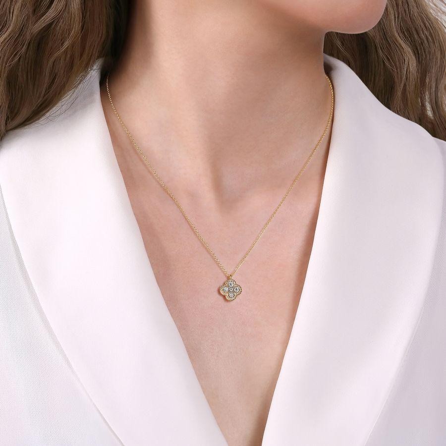 Gabriel & Co. 14K Yellow Gold Hampton Diamond Pendant Necklace