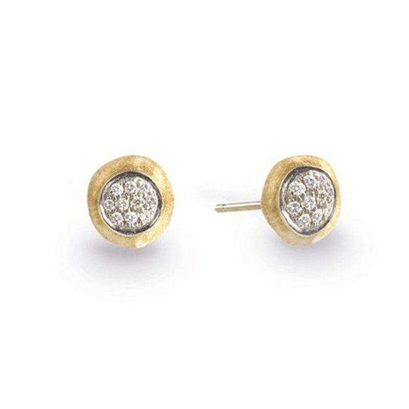 18K Yellow & White Gold Delicati Orecchini Jaipur Moneta Earrings with 20=0.15TW Round Diamonds F-G VS
