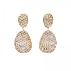 Marco Bicego 18K Yellow Gold Lunaria Earrings with Round Diamonds 2.41 Tcw G VVS-VS