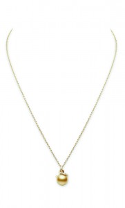 Mikimoto 18K Yellow Gold Twist Golden South Sea Pendant Necklace